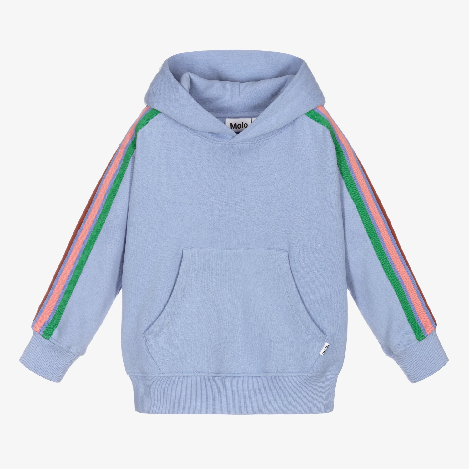 Molo Girls Pale Blue Cotton Hoodie 1 Molo Girls Pale Blue Cotton Hoodie