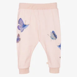 Molo Girls Pink Cotton Butterfly Joggers