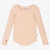 Molo Girls Pink Ribbed Cotton T-Shirt
