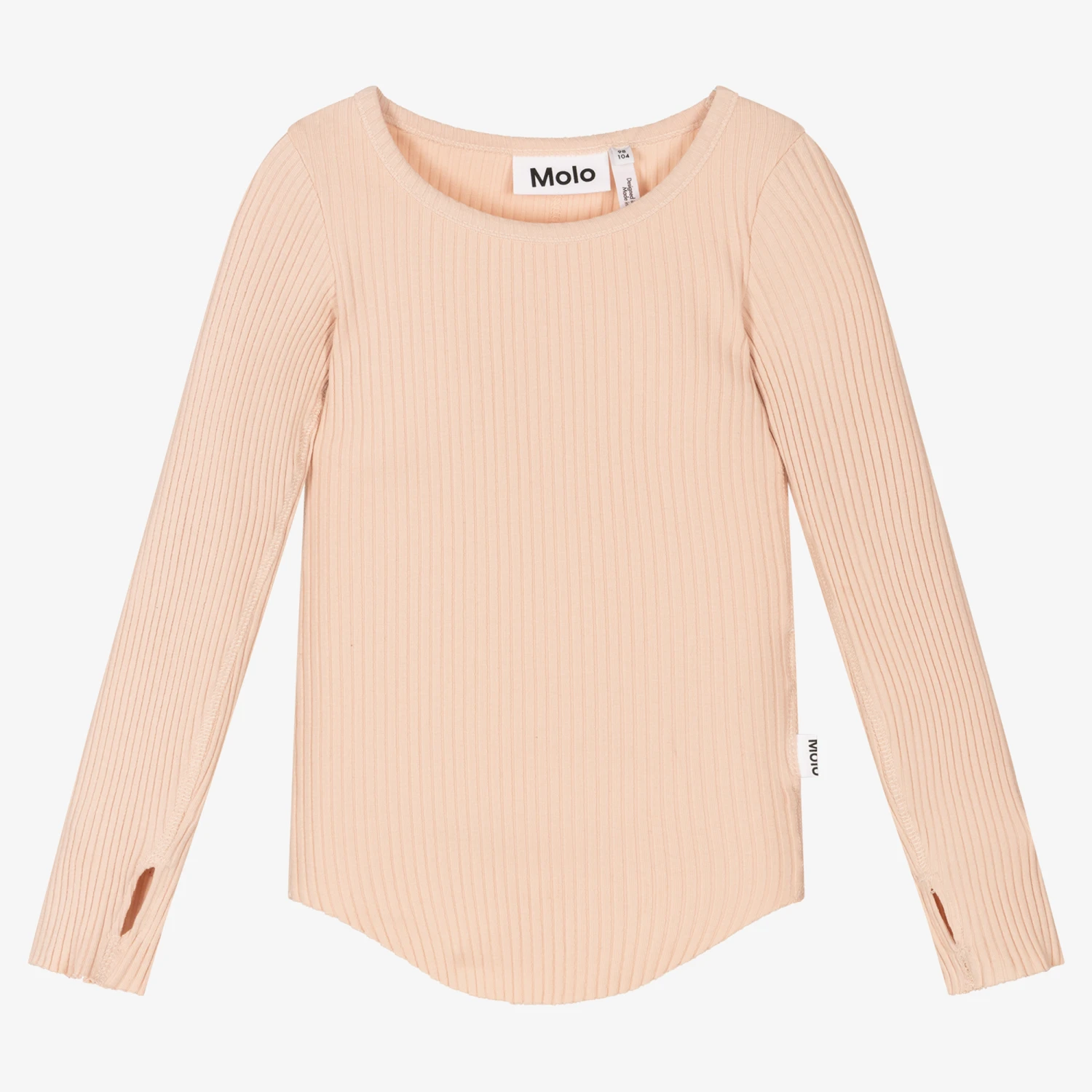 Molo Girls Pink Ribbed Cotton T-Shirt 1 Molo Girls Pink Ribbed Cotton T-Shirt
