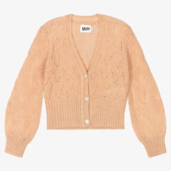 Molo Girls Pink Wool Cardigan