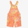 Molo Girls Pink & Yellow Tie Dye Short Dungarees