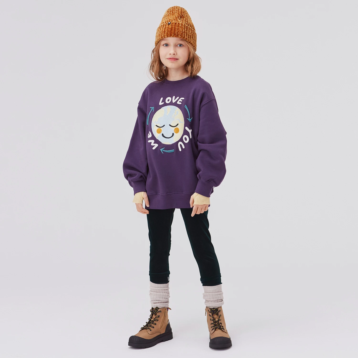 Molo Girls Purple Cotton Sweatshirt 2 Molo Girls Purple Cotton Sweatshirt - Image 2