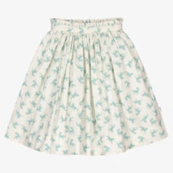Molo Ivory & Blue Horse Print Skirt