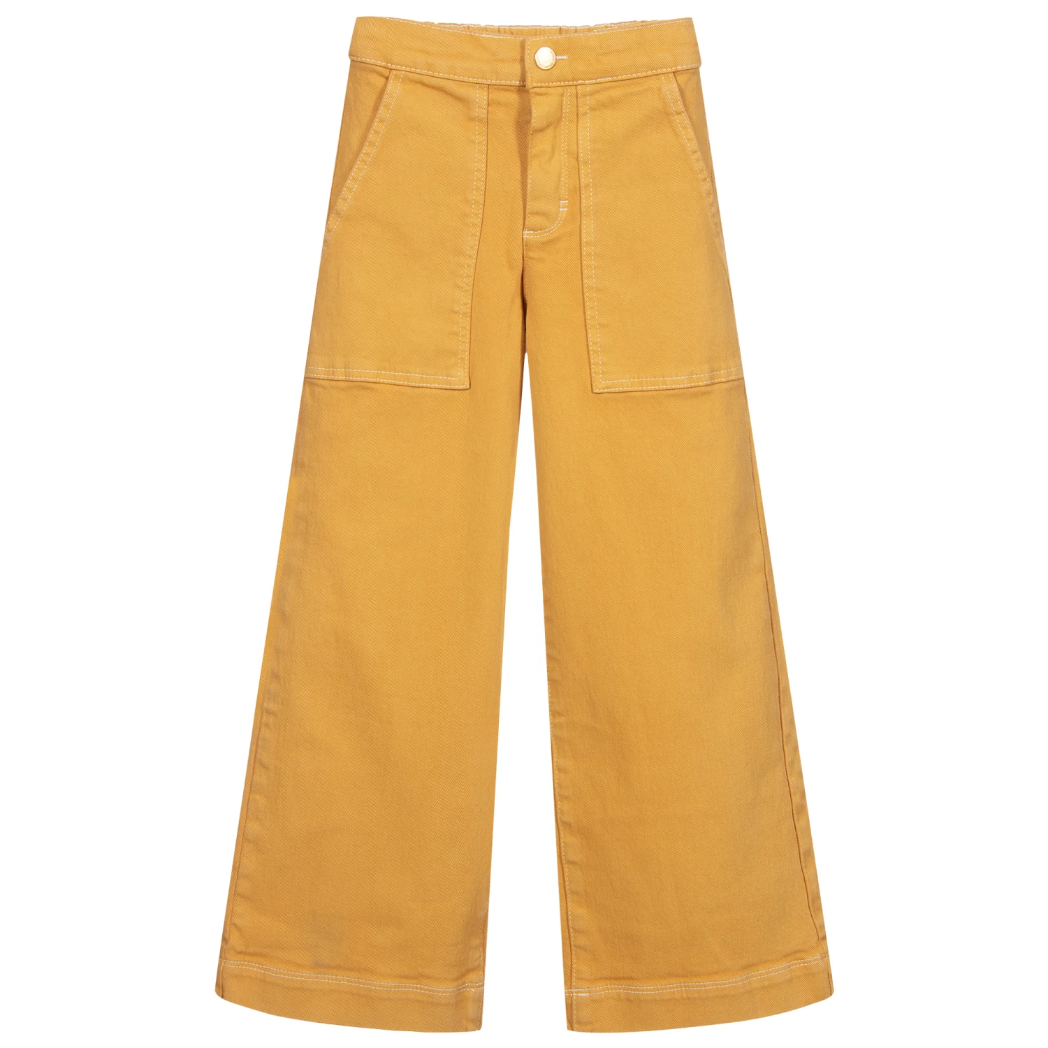 Molo Yellow Cotton Wide Leg Trousers 1 Molo Yellow Cotton Wide Leg Trousers