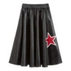 Monnalisa Black Faux Leather Skirt