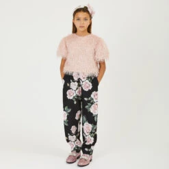 Monnalisa Chic Black & Pink Roses Trousers -Deals Whimsy Collection Store monnalisa black pink roses trousers 454539 96afd6773458ee2efad692a7fdaa66f72e9180f5 outfit