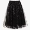 Monnalisa Black Sequin & Tulle Skirt