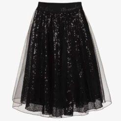 Monnalisa Black Sequin & Tulle Skirt