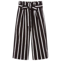 Monnalisa Black & White Striped Culottes