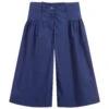 Monnalisa Blue Cotton Poplin Cullotes
