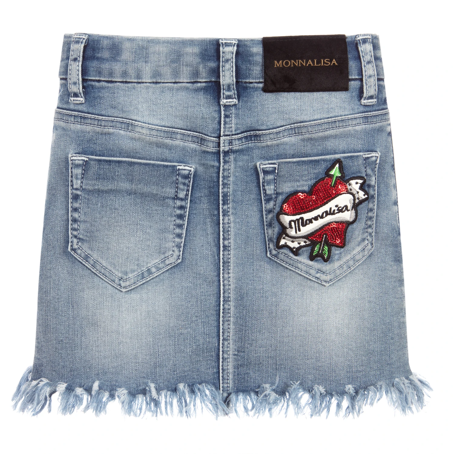 Monnalisa Blue Denim Cherry Skirt 3 Monnalisa Blue Denim Cherry Skirt - Image 3