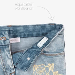 Monnalisa Chic Blue Jeans With Gold Roses -Deals Whimsy Collection Store monnalisa blue jeans with gold roses 454370 46bae56e6766ba18a2c0ff0fc9ee21081a006f39