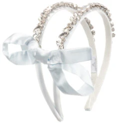 Monnalisa Blue Satin & Gem Hairband
