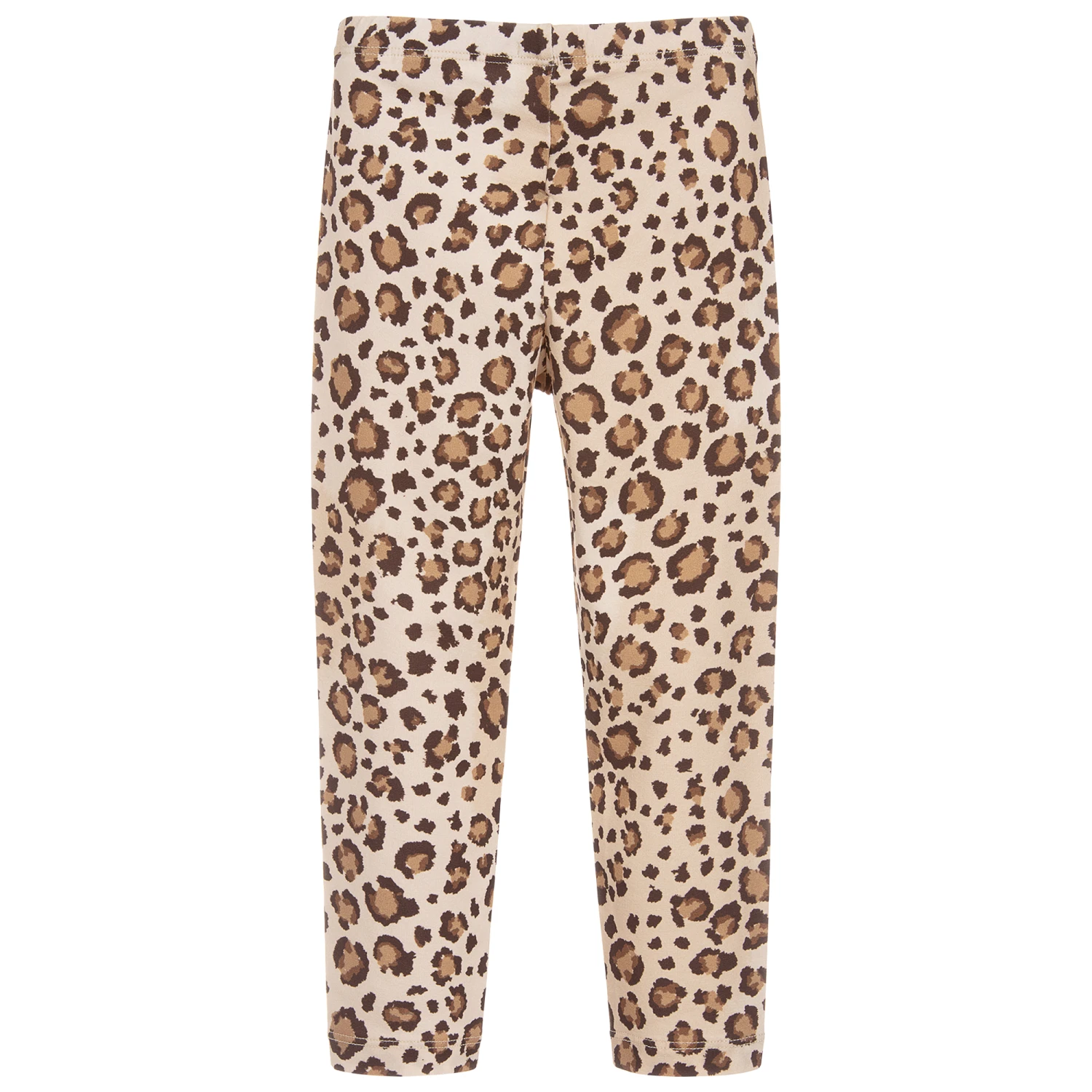 Monnalisa Girls Beige Cotton Leggings 2 Monnalisa Girls Beige Cotton Leggings - Image 2