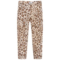 Monnalisa Girls Beige Cotton Leggings