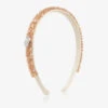 Monnalisa Girls Beige Crystal Hairband