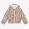 Monnalisa Girls Beige Leopard Zip-Up Top