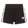 Monnalisa Girls Black Logo Cotton Shorts