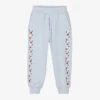 Monnalisa Girls Blue Cotton Cherry Print Joggers