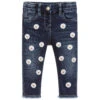 Monnalisa Bebé Girls Blue Daisy Denim Jeans