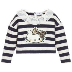 Monnalisa Girls Blue Hello Kitty Sweater