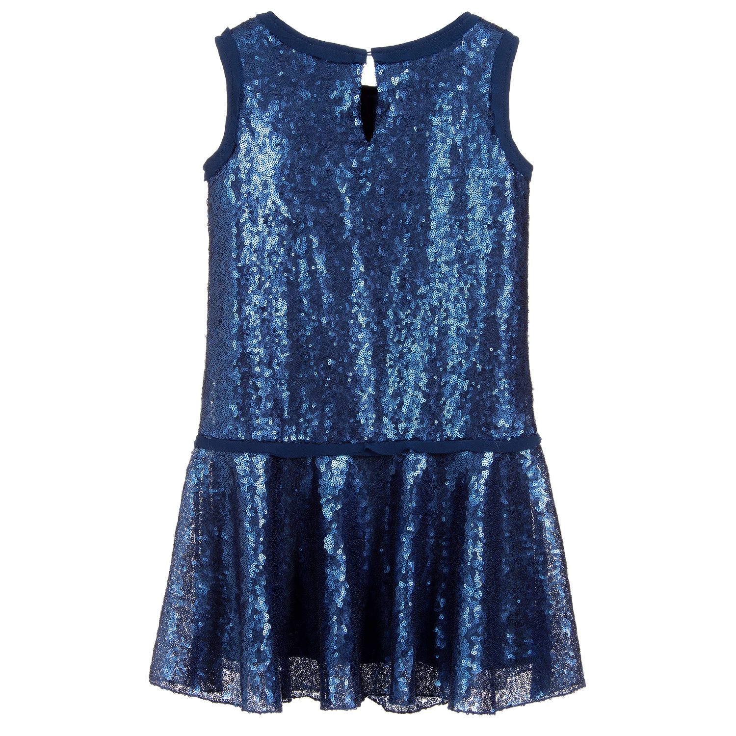 Monnalisa Girls Blue Sequinned Dress 2 Monnalisa Girls Blue Sequinned Dress - Image 2