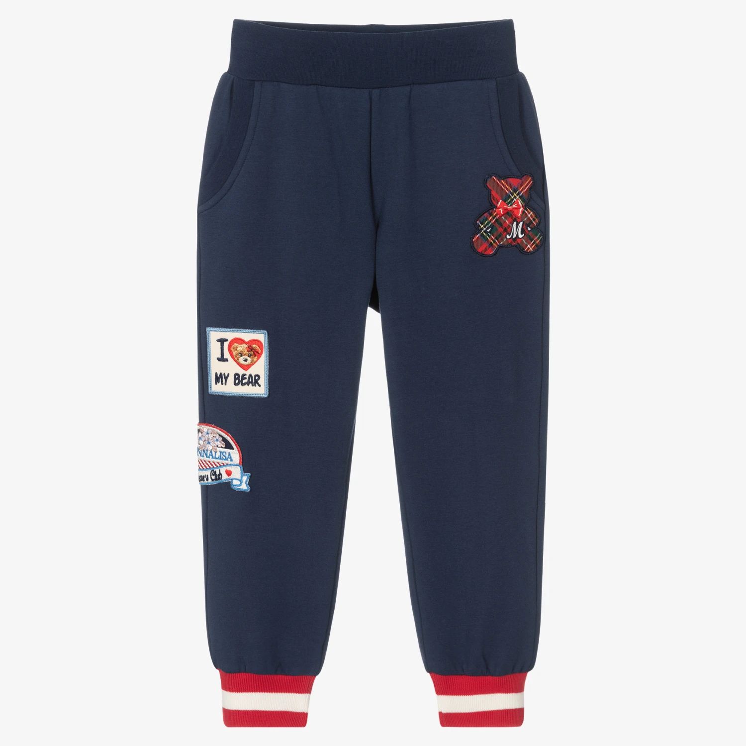 Monnalisa Girls Blue Teddy Joggers 1 Monnalisa Girls Blue Teddy Joggers