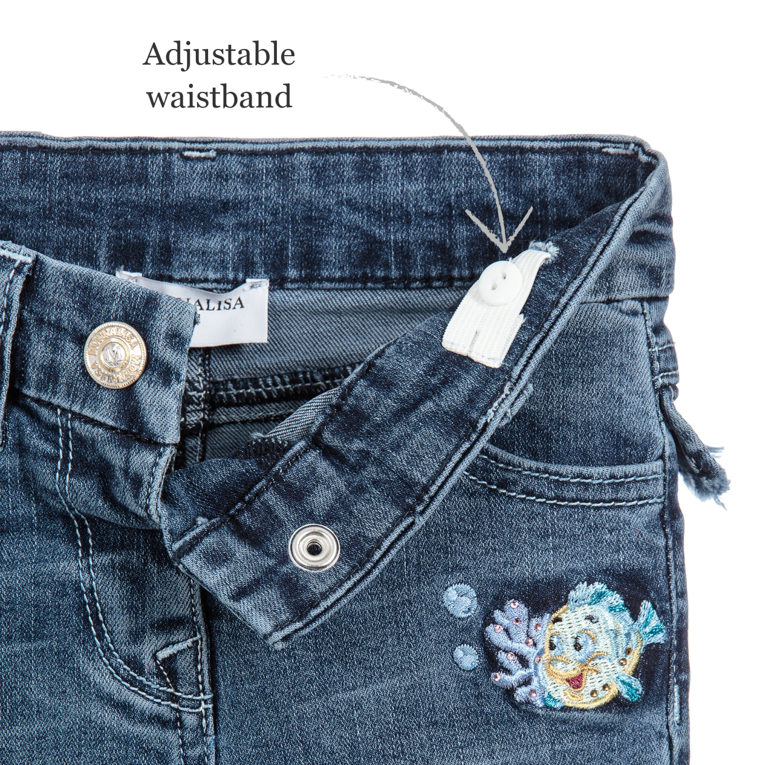 Monnalisa Girls Disney Blue Denim Jeans 3 Monnalisa Girls Disney Blue Denim Jeans - Image 3