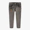 Monnalisa Girls Grey Star Cotton Jeans