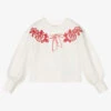 Monnalisa Girls Ivory Cropped Sweatshirt
