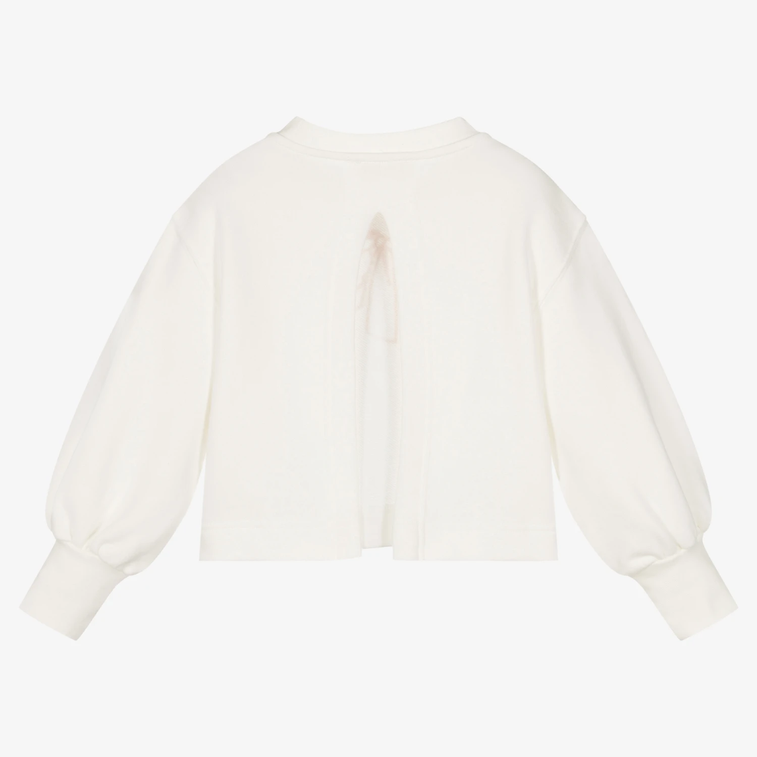 Monnalisa Girls Ivory Cropped Sweatshirt 3 Monnalisa Girls Ivory Cropped Sweatshirt - Image 3