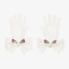Monnalisa Girls Ivory Velvet Gloves