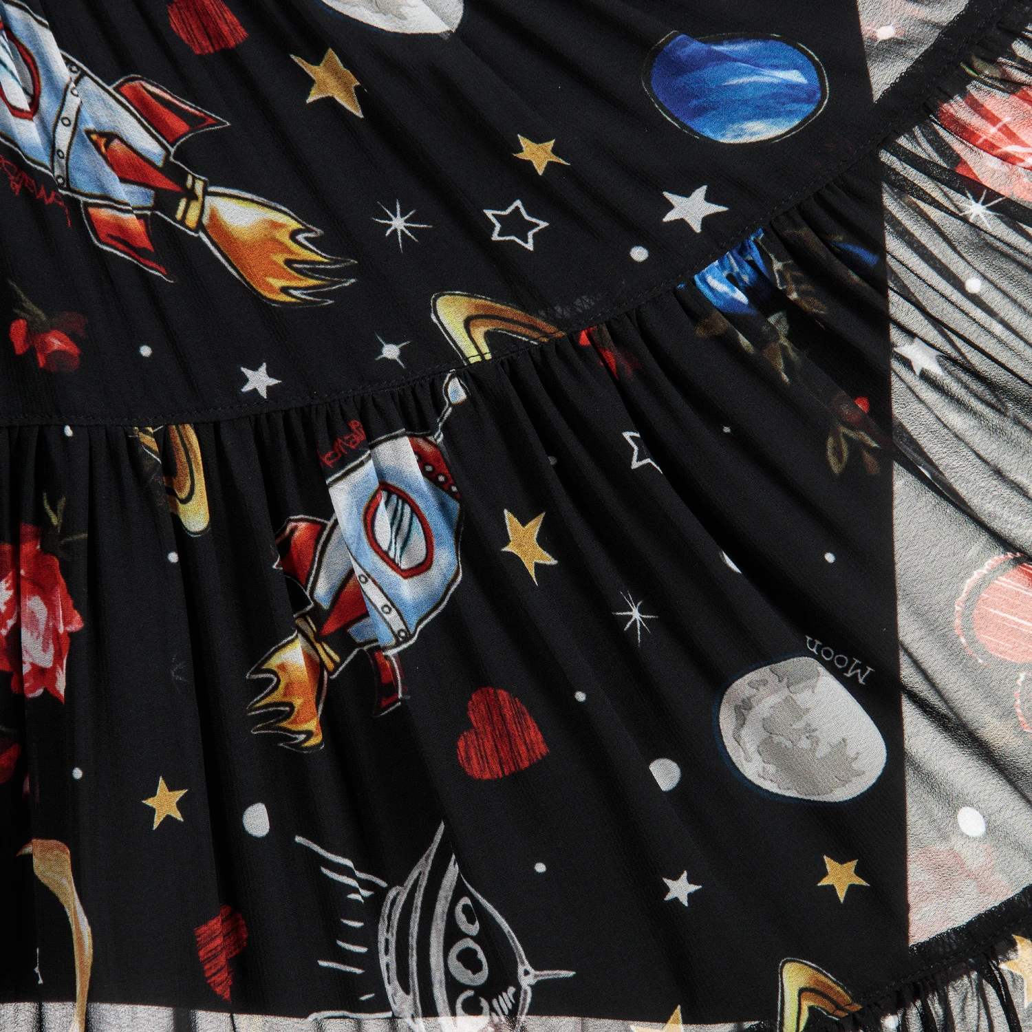 Monnalisa Girls Long Black Chiffon Skirt 4 Monnalisa Girls Long Black Chiffon Skirt - Image 4