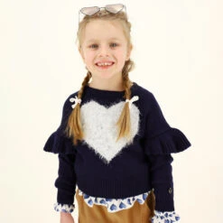 Monnalisa Girls Navy Blue Heart Sweater -Deals Whimsy Collection Store monnalisa girls navy blue heart sweater 416544 764ca609557694ce3a870fdf3050c8b1be78011a outfit