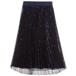 Monnalisa Girls Navy Blue Sequin Skirt