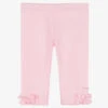 Monnalisa Girls Pink Cotton Ruffle Leggings