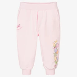 Monnalisa Girls Pink Cotton Tulip Joggers