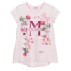 Monnalisa Girls Pink Floral Cotton Top