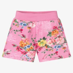 Monnalisa Girls Pink Floral Shorts