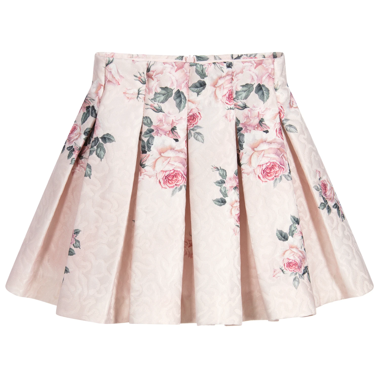 Monnalisa Chic Girls Pink Jacquard Skirt 1 Monnalisa Chic Girls Pink Jacquard Skirt