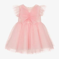 Monnalisa Girls Pink Tulle Dress