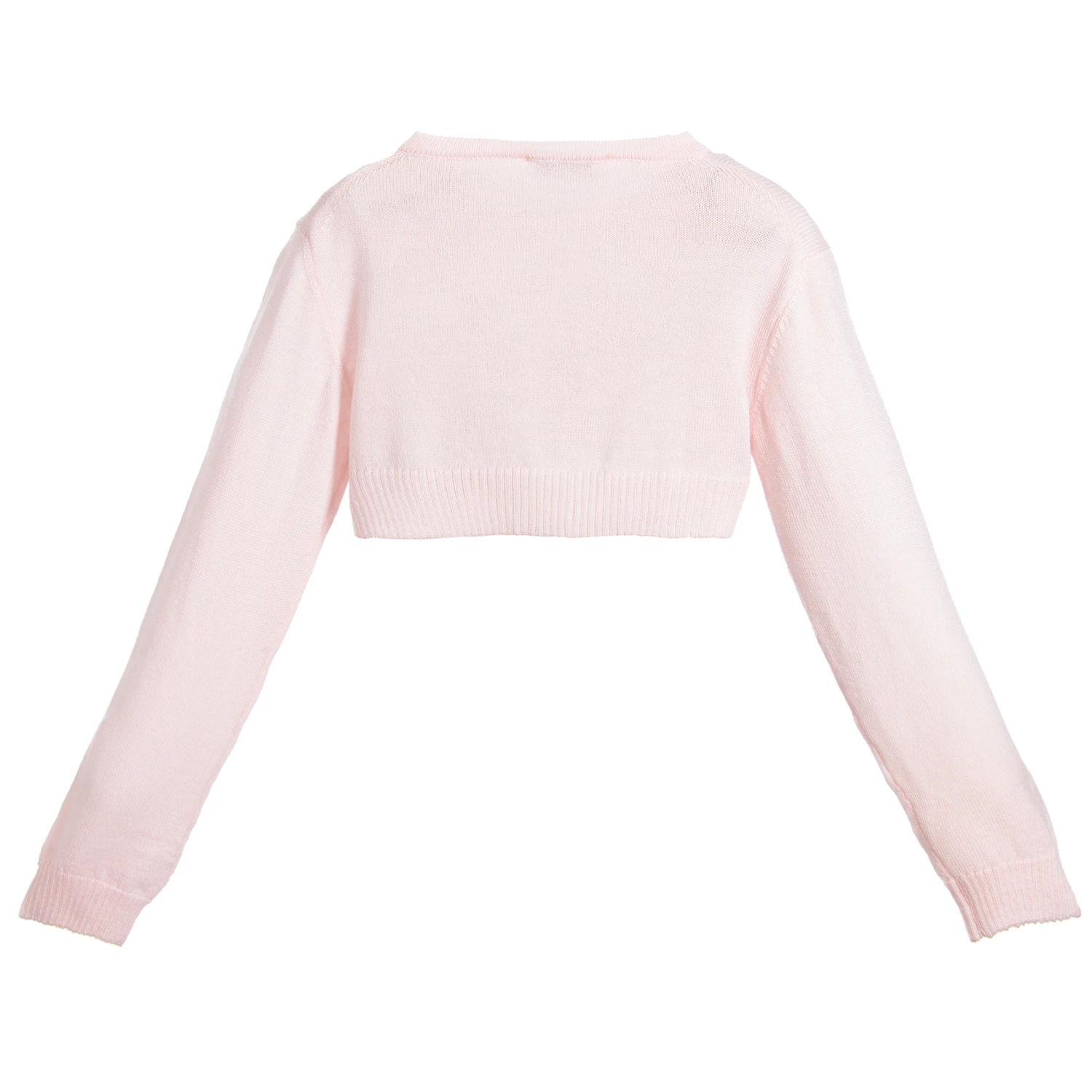 Monnalisa Couture Girls Pink Wool Cardigan 2 Monnalisa Couture Girls Pink Wool Cardigan - Image 2