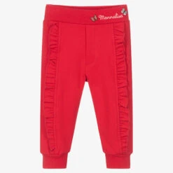 Monnalisa Girls Red Frill Joggers