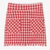 Monnalisa Girls Red Houndstooth Tweed Skirt