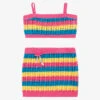 Monnalisa Girls Striped Crochet Skirt Set