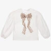 Monnalisa Girls White Cotton Bow Blouse