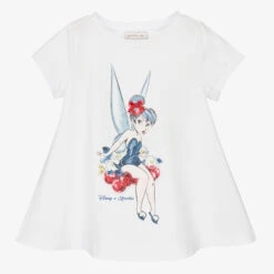 Monnalisa Girls White Cotton Disney T-Shirt