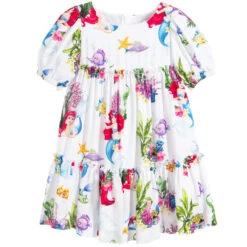 Monnalisa Girls White Disney Dress