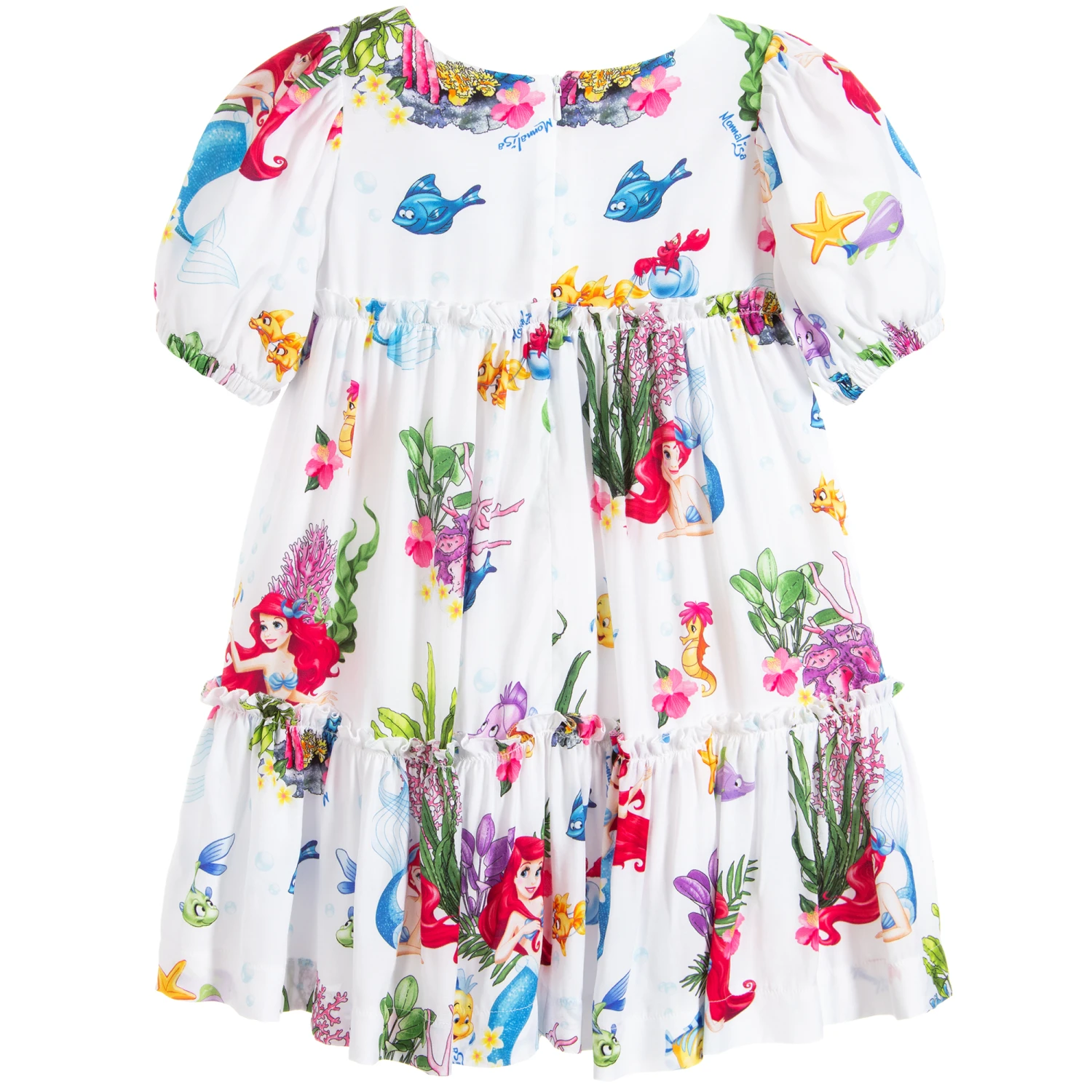 Monnalisa Girls White Disney Dress 2 Monnalisa Girls White Disney Dress - Image 2